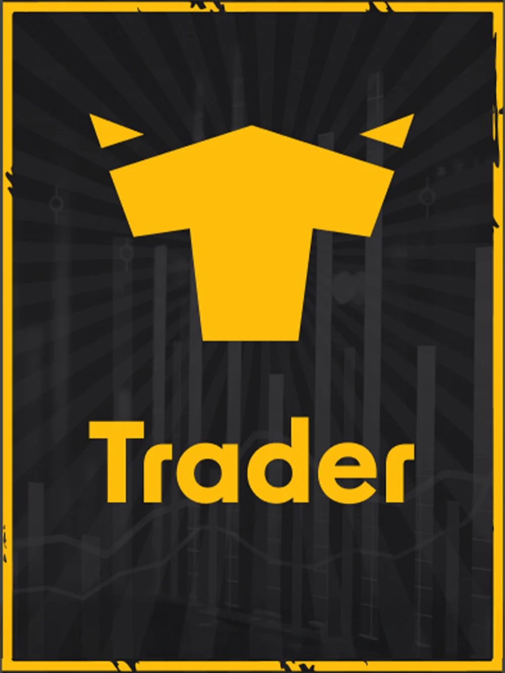 Juego de temática trader y mercados con estética digital.